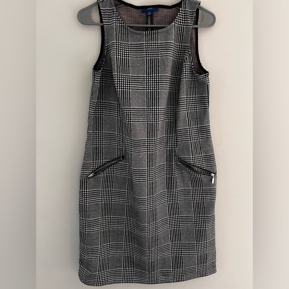 Womens APT 9 Plaid Mini Dress with Zipper Pocket